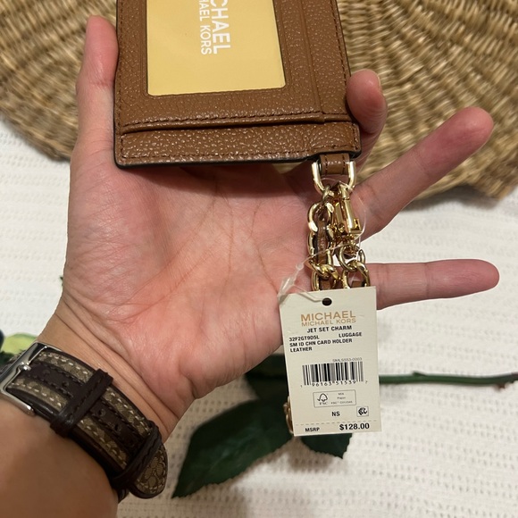 Michael Kors Jet Set Charm Small ID Chain Leather Card Holder - Picture 6 of 8